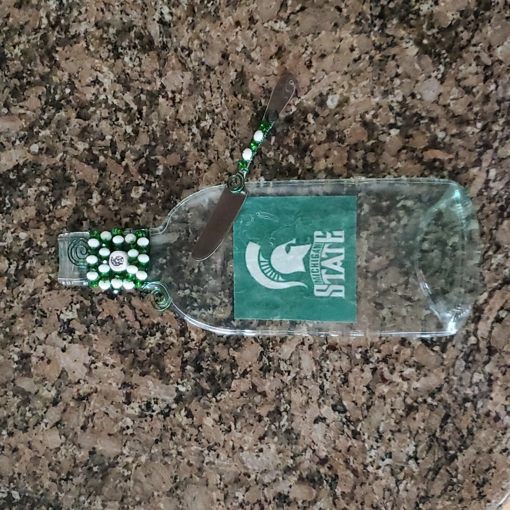 Glass small charcuterie tray and knife MSU
